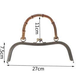 1PCS Square Round Wood Metal Purse Frame Handle Clutch Bag DIY Kiss Clasp Lock Embossing Square HandBag Hardware