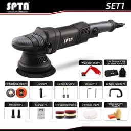 SPTA 5 Inch 780W Dual Action Car Polisher Auto Orbit 15mm Polishing Machine with Sponge Pads Accessories for Vehicle Buffing