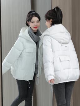 Fashionable Autumn Winter Candy Colored down Cotton Jacket Women's Korean Style Short Loose Hooded Student Cotton Coat Trendy