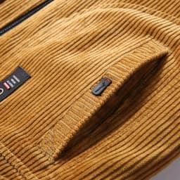 Treesolo Male Thermal Windbreaker Plus Size Men's Warm Winter Corduroy Jackets and Coats Fur Collar Winter Casual Jacket Outwear