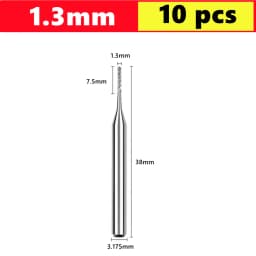 10pcs PCB Corn End Milling Cutter 0.5-3.175mm, 3.175mm (1/8) Shank Hard Alloy PCB Milling Cutter CNC Cutting Milling Cutter