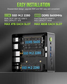 GMKtec K11 Mini PC AMD Ryzen 9 8945HS PC Gaming OCuLink DDR5 5600MHz USB4 Dual 2.5G LAN