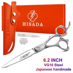 HISADA Barber Scissors Japanese Handmade VG10 Material Scissors 6-7 Inch Rose Gold Scissors Professional Hairdressing Scissors