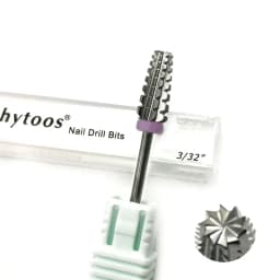 HYTOOS 5 in 1 Carbide Bit 3/32 Two-Way Tapered Nail Drill Bits   Straight Cut Milling Cutter For Manicure Nails Accessories