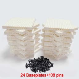 Bulk Buy White Brick 4/3 16x16 Baseplates Building Block MOC Parts Set Toys For Pixel Art Wholesale Compatible 65803 Send Pins