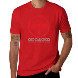 Cheavyweight streetwear anime clothes Distressed Arasaka Corp Logo T-Shirt Aesthetic clothing blacks workout shirts for men