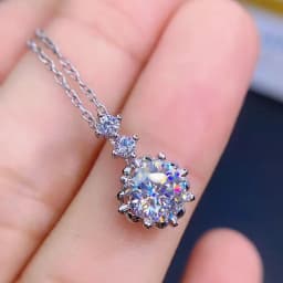 Big Bling Water Drop Pendant Real 925 Sterling Silver Long Chain Necklace for Women Fashion Jewelry Cute Statement Necklace
