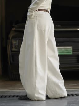 [EAM] High Waist Dark Gray Brief Pocket Long Elegant Wide Leg Pants New Trousers Women Fashion Tide Spring Autumn 2026 1DJ3191