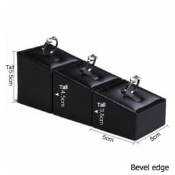 Black Faux Leather Ring Display Column Riser Jewellery Holder Retail Showcase Stand Pawn Shop Counter Organizer Exhibition Rack