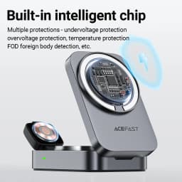 ACEFAST Foldable 3in1 15W Magnetic Wireless Charging Holder For iPhone 16/15 Pro Max Desktop Charging Station For IWatch/Airpods