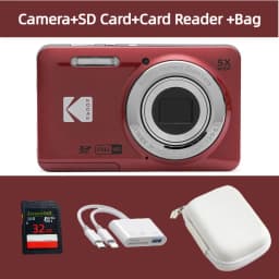 KODAK PIXPRO FZ55 16MP Digital Camera 5X Optical Zoom 28mm Wide Angle 1080P Full HD Video 2.7" LCD Vlogging Camera