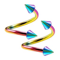 1Pair Surgical Steel Spiral Twisted Lip Ring Nose Rings 16 Gauge Ear Cartilage Helix Piercing Body Accessories Jewelry