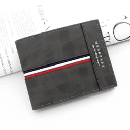 New Short Men Wallets Slim Card Holder Name Print Male Purses Luxury PU Leather Coin Pocket High Quality Small Men's Wallet