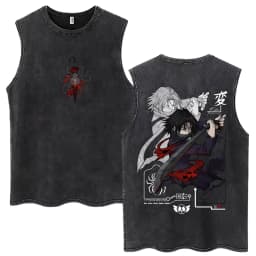 Washed Anime Hunter X Hunter GON·FREECSS Tank Tops Men Women Fashion Vintage Sleeveless T Shirt Cotton Casual Oversized Vests