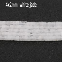 44 Types White Chalcedony Jade Agate Bead Natural Stone Rondelle Cube Faceted Loose Beads for Jewelry Making Bracelets Accessory
