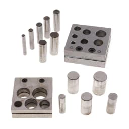 5 / 7 Holes Assorted Size Disc Cutter Set with Round Metal Punches & Cutter Block for Jewelry Making Design Hand Tools