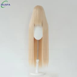 Very High Quality 600g 68 Colors 40 Inch 100cm Long Straight Cosplay Wig With Bangs Heat Resistant Hair Anime Wigs + Wig Cap