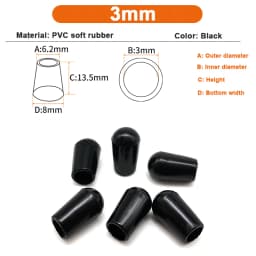 2.5/3/3.5/4/5/6/7/8/10mm PVC Round End Cap Cover Screw Thread Hook Cover Soft Plastic Caps Coat Hanger Anti Protective Sleeve