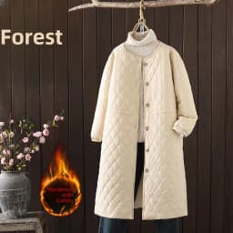 Lightweight Padded Cotton Jacket Women's Autumn Winter Stylish Diamond Pattern Quilted Warm Cotton Coat Medium Length Windbre...