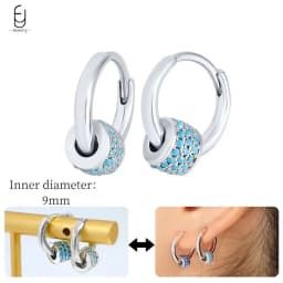 925 Sterling Silver Needle Exquisite Turquoise Silver Earrings for Women Blue Crystal Geometry Pendant Earrings Luxury Jewelry