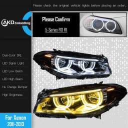 AKD Car Styling Head Lamp for BMW F10 Headlights 2010-2017 520i 525i 530i F18 LED Headlight DRL Projector Lens Auto Accessories
