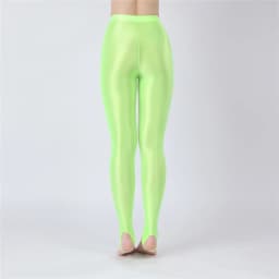 Sexy Women Thin Sheer See Through Pants Elastic Sexy Tight Silk Shiny Pencil Pant Oil Glossy Candy Color Yoga Leggings