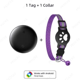 Pets Smart Tracker Tag With Cat Collar Android Alternative to AirTag Works with Google Find Hub Anti-Lost GPS Tracker Locator
