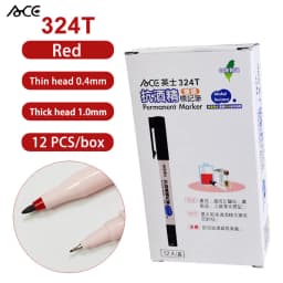 ACE 304 314 324T Dual Tip Quick Dry Oil Based Marker Pen for Lab Hospital Use Resistant to 75% Alcohol Professional Marking Tool