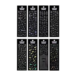 MOHAMM 12 Sheets Waterproof Glittering Laser Stars Dot Decorative Stickers for Scrapbooking DIY Photo Card Decoration Collage