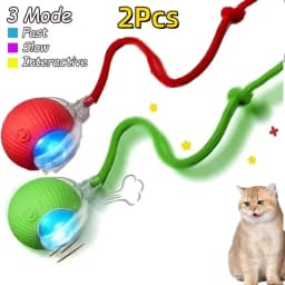 Dog Cat Interactive Ball Toy Automatic Rolling Ball Faux Tail Rechargeable Smart Pet Electric Toy Dog Cat Training Imitate Mouse