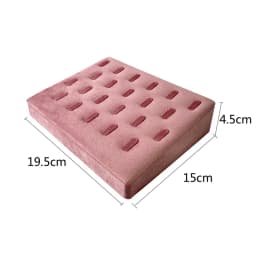 Beveled 22 Positions Ring Ornaments Display Stand Pink Velvet High-End Cloth Window Jewelry Display Props Ring Storage Rack