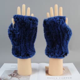 2026 New Fashion Real Rex Rabbit Fur Gloves Women Winter Genuine Fur Mittens Girl Fingerless Gloves Wrist Warmer Elastic Fluffy