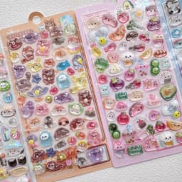 1pc/4pcs Cute Sushi Animals Vegetable Drop 3D Relief Sticker Scrapbooking Diy Diary Decor Journaling Stationery School Stickers
