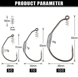 Spinpoler Raptor Weighted Swimbait Hooks 5/0 7/0 10/0 Twistlock Centering Pin Spring High Carbon Steel Weedless Fishing Hooks