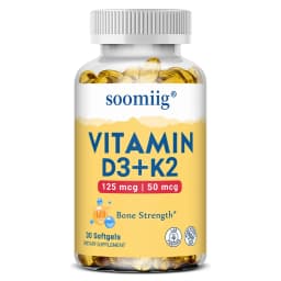 Vitamin D3+K2 Capsules 5000IU 120pcs Bone & Immune Support Vegan Supplement for Bone Precision and Overall Health