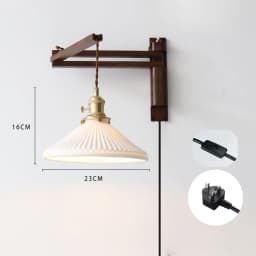 Retro Folding Walnut Color Wall Lamp Japanese Study Living Room Bedroom Bedside Lamp Tea Room Homestay Nostalgic Coffee Shop Lam