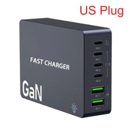 6-Ports PD USB GaN Fast Charging Station EU/KR/US/UK Plug Multi Port Socket Adapter For Smartphone Tablet Laptop Quick Chargers