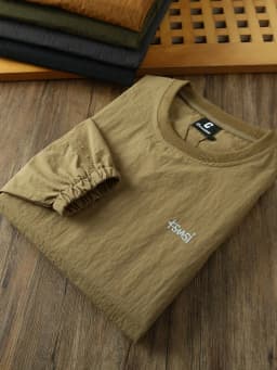 Retro Japanese Style Tech Waterproof Fabric Men's Loose Long Sleeve round Neck Sweatshirt Fashion Urban Autumn New Arrival