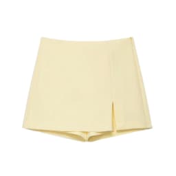 Women's High Waist Skort with Front Slit And Side Zipper Fashion Solid Shorts Skirt Female High Waist Skort Mujer