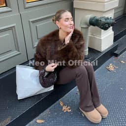 Neo Mint Vintage Brown Patchwork Fur Coat Women Winter 2025 Luxury Brand Fashion Faux Fox Fur Jacket Chic Street Girl Overcoats