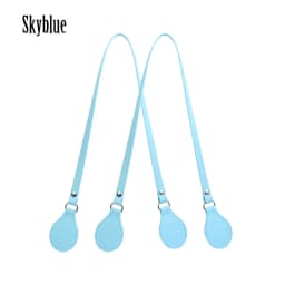 New Arrival Tanqu Long Edge Painting Handles Leather Flat PU Belt Drop End with Silver Rivet for OBag for EVA O Bag Body