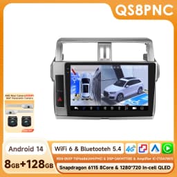 Hizpo AI Voice Car Radio Android Auto Multimedia For Toyota Land Cruiser Prado 150 2013-2017 4G Carplay Autoradio No 2din DVD