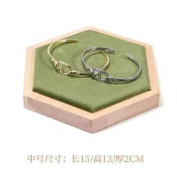 Solid Wood Green Velvet Jewelry Display Stand for Ring Stud Necklace Pendant Bracelet Storage and Display Rack