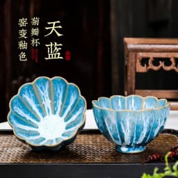 1pc Multicolor Kiln Fambe Porcelain Tea Cup Large Kung Fu Temmoku Glaze Ceramics Japanese Master Teacup Retro Single Tea Cups