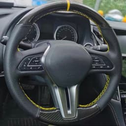 Customized Car Steering Wheel Cover Carbon Fiber Suede Braid For Infiniti QX50 2018-2020 Q50 2018 2019 2020 Q60 2016-2020