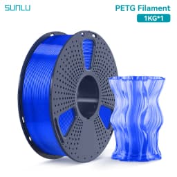 SUNLU 1 Roll PETG Clear Filament 1.75 ±0.02 mm 1 kg Spool (2.2 lbs) High Toughness Neatly Wound Filament Fit Most FDM Printer