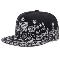 2025 New West Coast Cashew Flower Flat Edge Hat Men's Street Dance Hip Hop Hat Women's Outdoor Leisure Sunshade Hat Baseball Hat