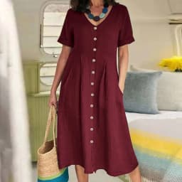 Women New Loose Boho Button Pockets Vintage Ruffles Befree Summer Elegant Party Dress Summer Party Maxi Dresses