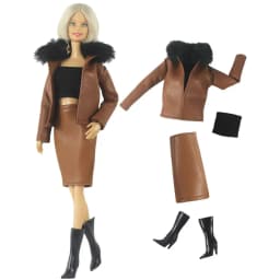 Handmade BABI CLOTHES Leather Fur Clothes Outfit for 11.5 inch 30cm Doll bjd clothes Many Style Gifts for doll accessories