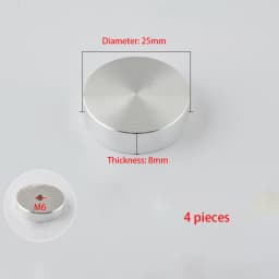 4 Pieces Aluminum Glass Table Top Adapter Circle Metal Block Disc,Suitable For Coffee Tables And Glass Tables